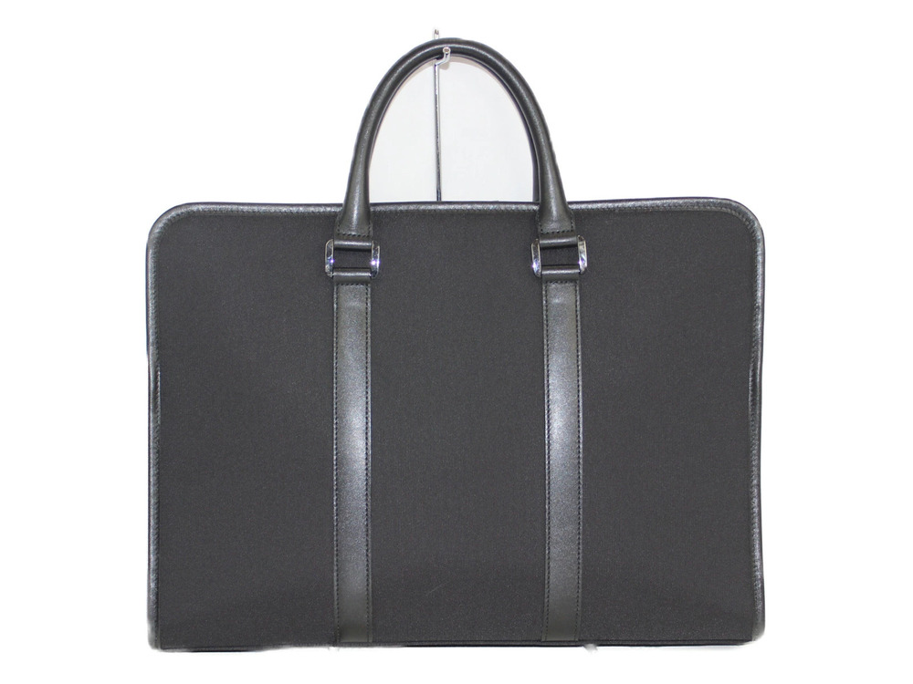 Burberry Briefcase Check Gray Business BLACK Handbag Bag LABEL Gray Black